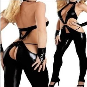 Women's Sexy Lingerie Latex Leather Catsuit Cosplay
